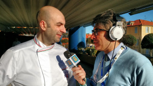 Antonio Di Trento di Radio Show Italia con il consigliere Fic, chef Seby Sorbello