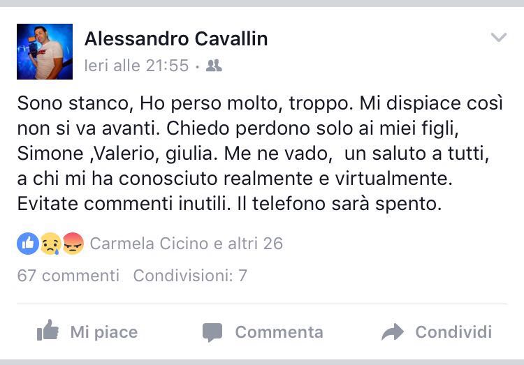 Il post di Alessandro Cavallin