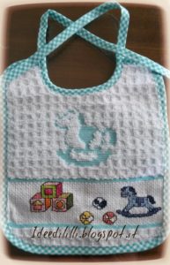 bavette ricamate a punto croce