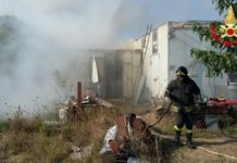 Aprilia, a fuoco un container a Campoverde