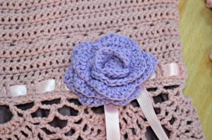 lilac crochet rose dress for girls