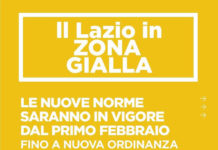 Covid, ufficiale dal 1 febbraio il Lazio in zona gialla