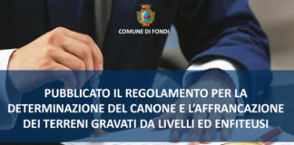 Enfiteusi e terreni gravati da livelli a Fondi: pubblicato il regolamento per l’affrancazione e la determinazione del canone