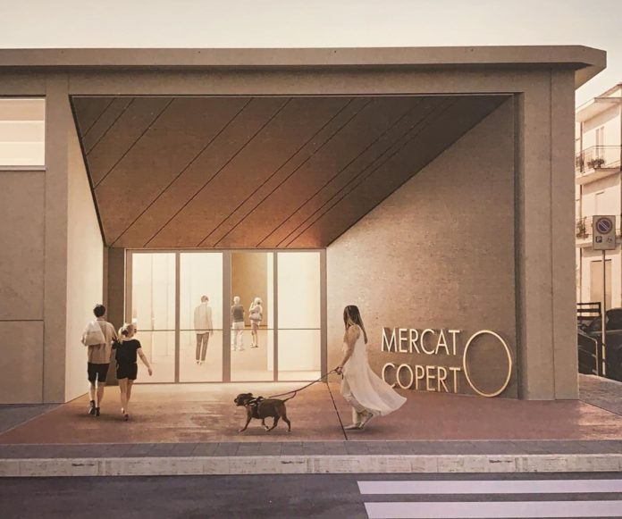 ingresso mercato rendering progetto