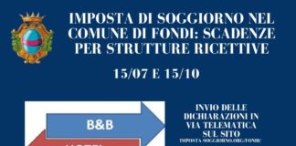 Fondi, l’imposta di Soggiorno verrà versata trimestralmente