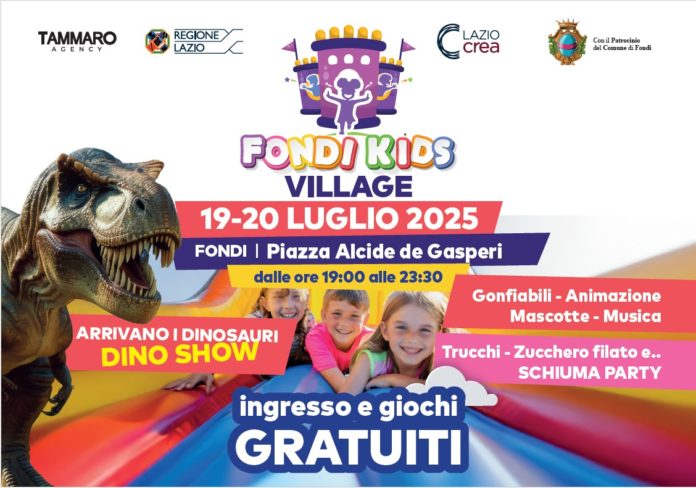 locandina orizzontale con dinosauri