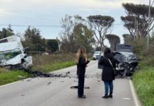 Frontale sulla Litoranea: due feriti gravi, illesa bimba di 14 mesi
