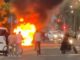 Auto in fiamme nel centro di Pontinia, paura davanti a una pizzeria
