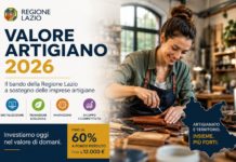 “Valore Artigiano 2026” sostenere le imprese artigiane con il Fondo Perduto della Regione Lazio