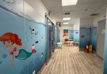 Ospedale Goretti, il pronto soccorso pediatrico “si trasforma” in un acquario