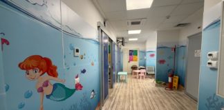 Ospedale Goretti, il pronto soccorso pediatrico “si trasforma” in un acquario